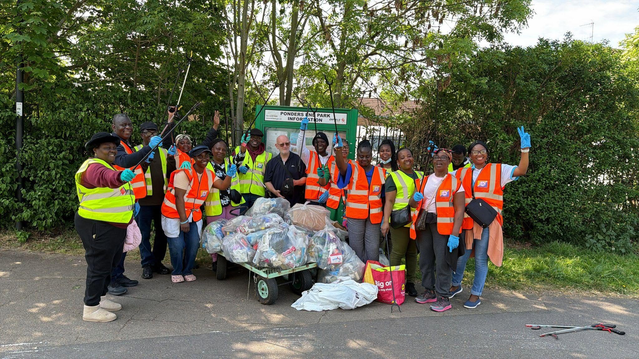 Ponders End Park litter pick